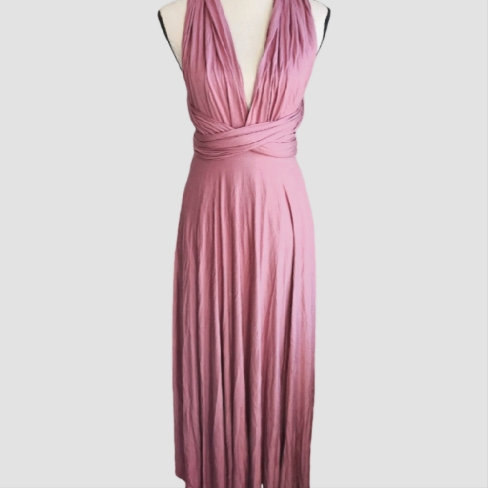 Modela Bella Elegant Mauve Backless Evening Gown Size Small - Picture 3 of 6